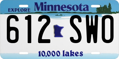 MN license plate 612SWO