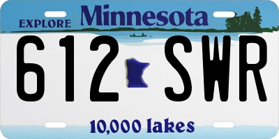 MN license plate 612SWR