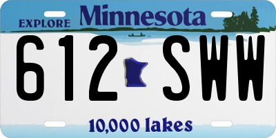 MN license plate 612SWW