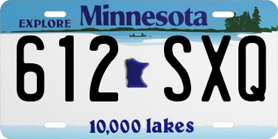 MN license plate 612SXQ