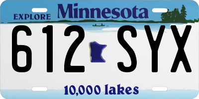 MN license plate 612SYX