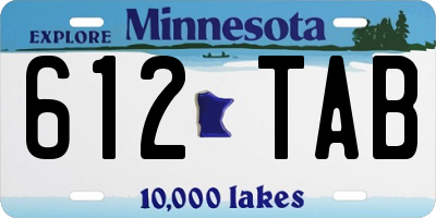 MN license plate 612TAB