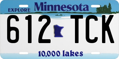MN license plate 612TCK