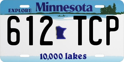 MN license plate 612TCP