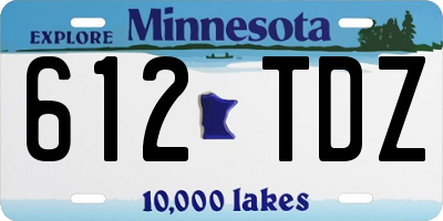 MN license plate 612TDZ
