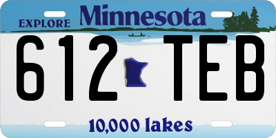 MN license plate 612TEB