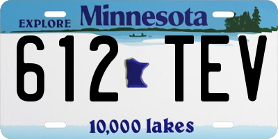 MN license plate 612TEV