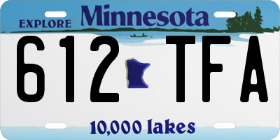 MN license plate 612TFA