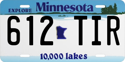 MN license plate 612TIR