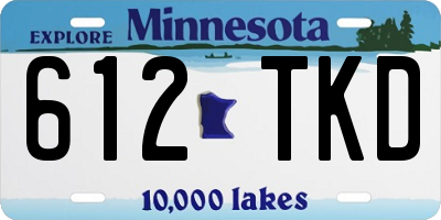 MN license plate 612TKD
