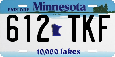MN license plate 612TKF