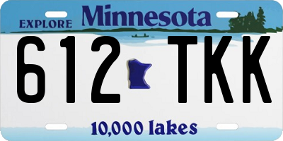MN license plate 612TKK