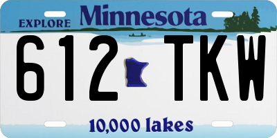 MN license plate 612TKW