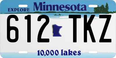 MN license plate 612TKZ