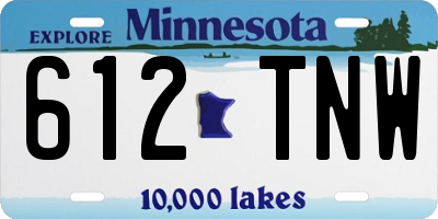 MN license plate 612TNW