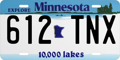 MN license plate 612TNX