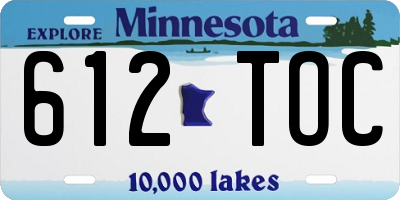MN license plate 612TOC