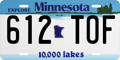 MN license plate 612TOF