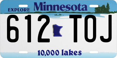 MN license plate 612TOJ