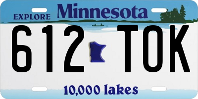 MN license plate 612TOK