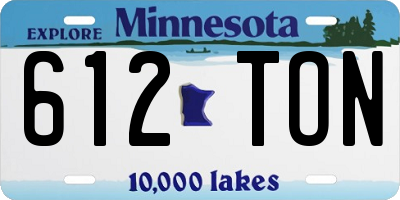 MN license plate 612TON