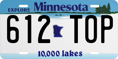 MN license plate 612TOP