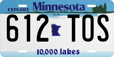 MN license plate 612TOS