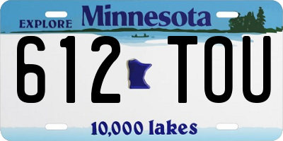 MN license plate 612TOU