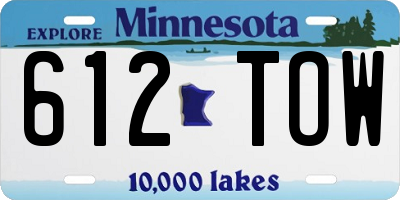 MN license plate 612TOW