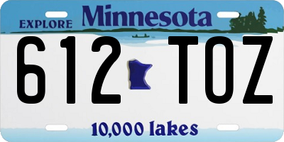 MN license plate 612TOZ