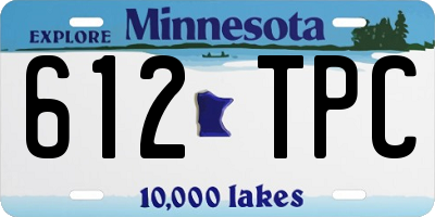 MN license plate 612TPC