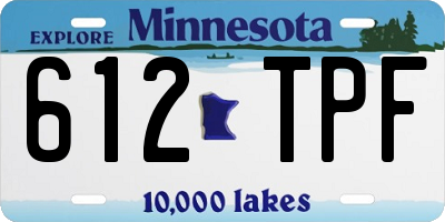 MN license plate 612TPF