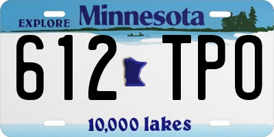 MN license plate 612TPO