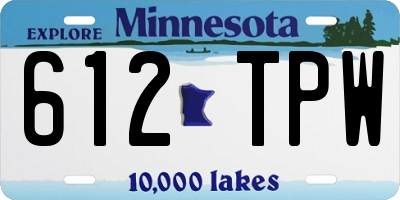 MN license plate 612TPW