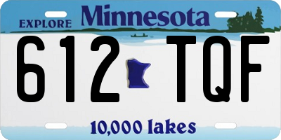 MN license plate 612TQF