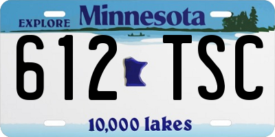 MN license plate 612TSC