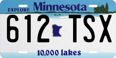 MN license plate 612TSX
