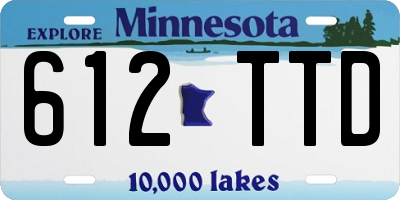 MN license plate 612TTD