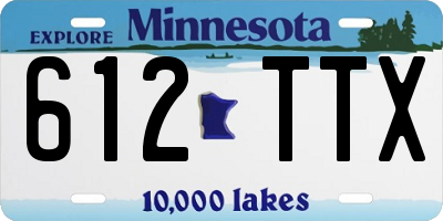 MN license plate 612TTX