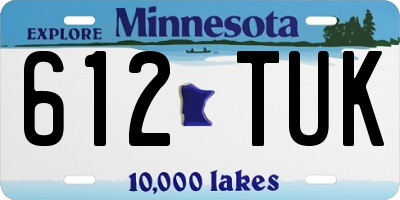 MN license plate 612TUK