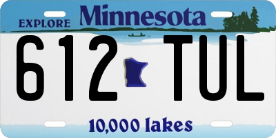 MN license plate 612TUL