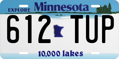 MN license plate 612TUP