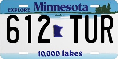 MN license plate 612TUR