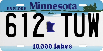 MN license plate 612TUW