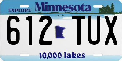 MN license plate 612TUX