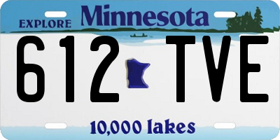 MN license plate 612TVE