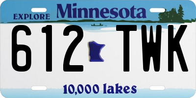MN license plate 612TWK