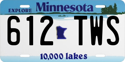 MN license plate 612TWS