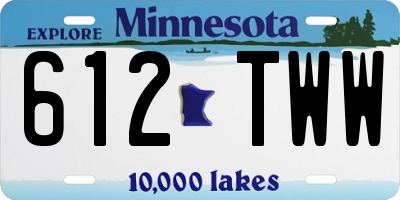 MN license plate 612TWW