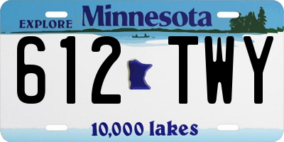 MN license plate 612TWY